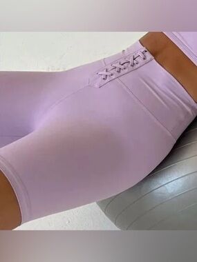 WeWoreWhat High-Waist Lace-Up Leggings in Lilac